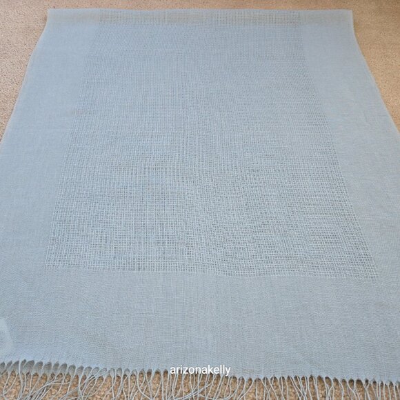 NWT Tanner Italian Linen Shawl Oversized Scarf Blue - Picture 11 of 12